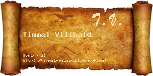 Timmel Vilibald névjegykártya